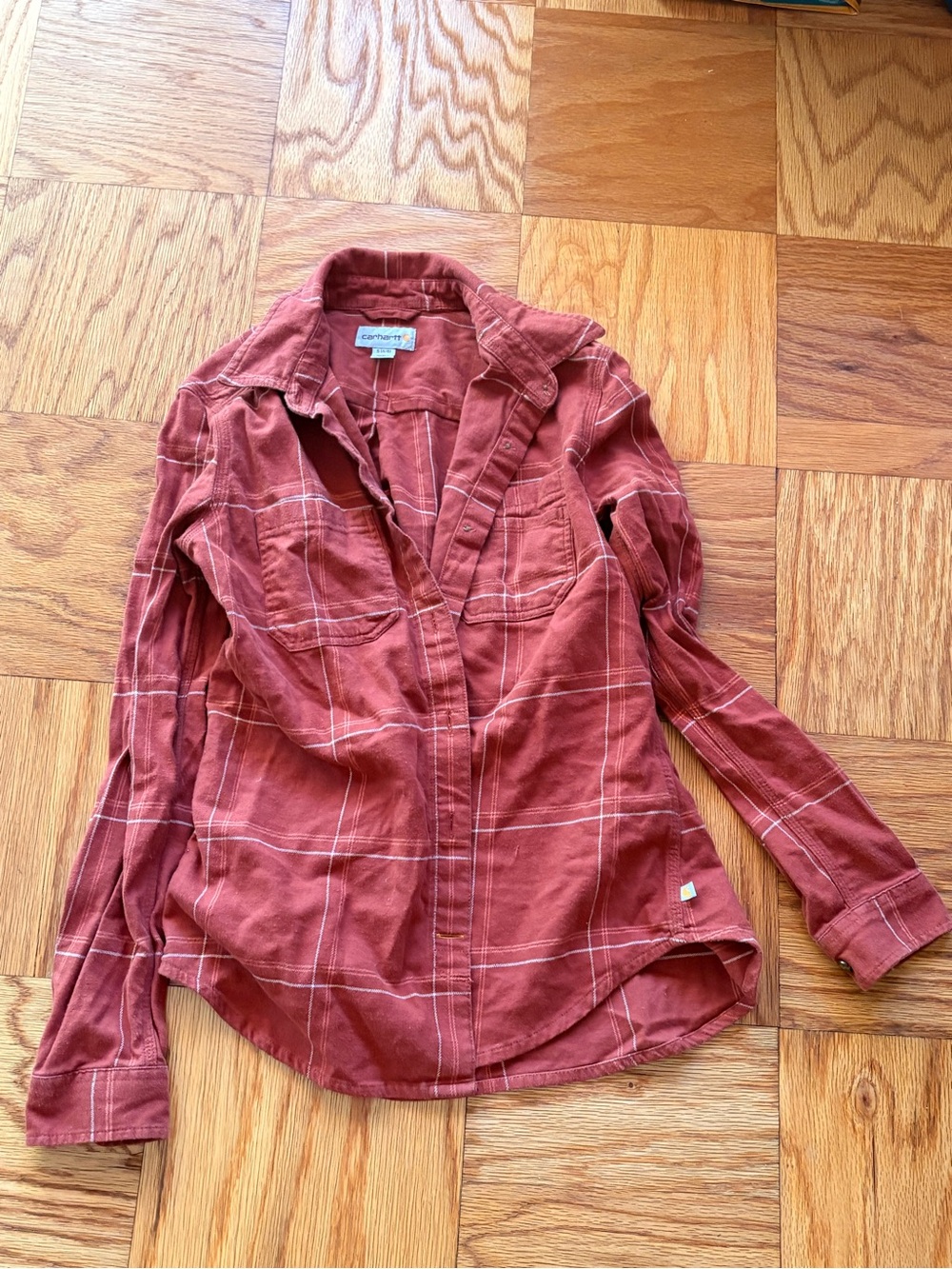 Carhartt Rust Orange Plaid Button-Up Shirt